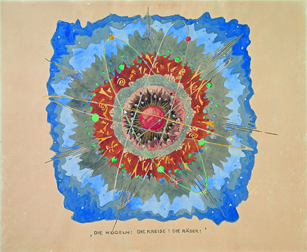 Bruno Taut, Sternsystem. Aus: Alpine Architektur, 5. Teil: Sternbau, Blatt 28. Bleistift, Aquarell, Deckweiß, Pinsel in Silber und Gold auf Zeichenpapier, 1917/18. Akademie der Künste, Berlin, Alpine Architektur aus dem Bruno-Taut-Archiv, Nr. 34. Bruno Taut, Sternsystem. Aus: Alpine Architektur, 5. Teil: Sternbau, Blatt 28. Bleistift, Aquarell, Deckweiß, Pinsel in Silber und Gold auf Zeichenpapier, 1917/18. Akademie der Künste, Berlin, Alpine Architektur aus dem Bruno-Taut-Archiv, Nr. 34. CC BY-NC-ND.