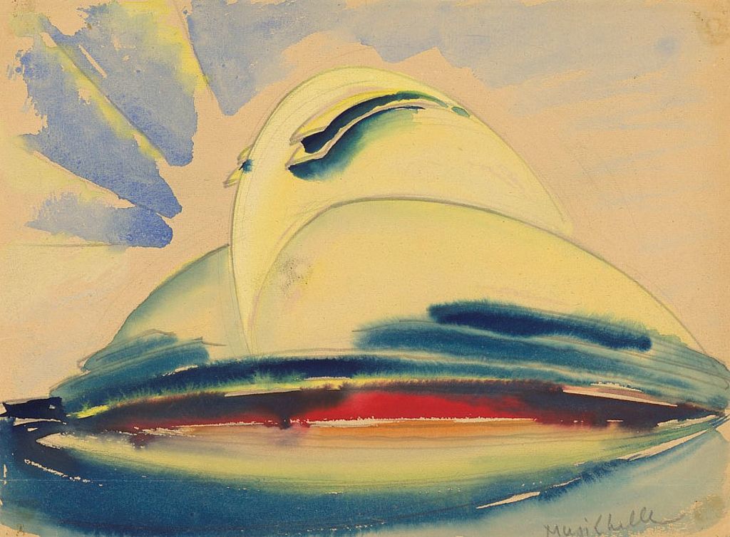 Hans Scharoun, Musikhalle, Bleistift und Aquarell auf Papier, um 1922. Akademie der Künste, Berlin, Hans-Scharoun-Archiv, Nr. 2403. Hans Scharoun, Musikhalle, Bleistift und Aquarell auf Papier, um 1922. Akademie der Künste, Berlin, Hans-Scharoun-Archiv, Nr. 2403.