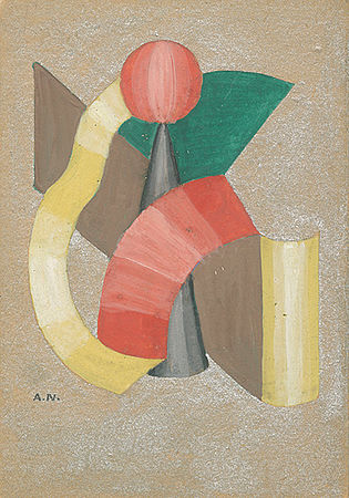 Alice Lex-Nerlinger, Komposiion II. Tempera auf Pappe, 1920. Akademie der Künste, Berlin, Kunstsammlung, Inventar-Nr.: Lex-Nerlinger 2957. © S. Nerlinger-.