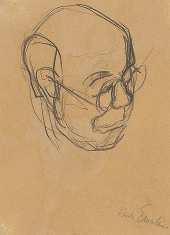 Rudolf Großmann, Portrait Carl Einstein, hand drawing, chalk over pencil, 1920s. Akademie der Künste, Berlin, Art Collection, inventory no.: HZ 2719. CC BY-NC-ND 4.0.