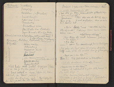 Heinrich Mann, Leitworte, Aufzeichnungen im Notizbuch zum Roman Der Untertan, um 1905/07, Heinrich-Mann-Archiv Nr. 0468_018