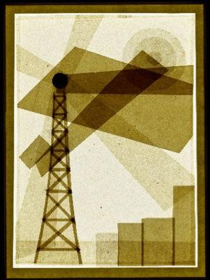 Oskar Nerlinger,  Nachtflug (Flugzeug am Funkturm), Fotogramm, 1928. Akademie der Künste, Berlin, Kunstsammlung, Inventar-Nr. Nerlinger 2833. © S. Nerlinger. Rechte vorbehalten – Freier Zugang.
