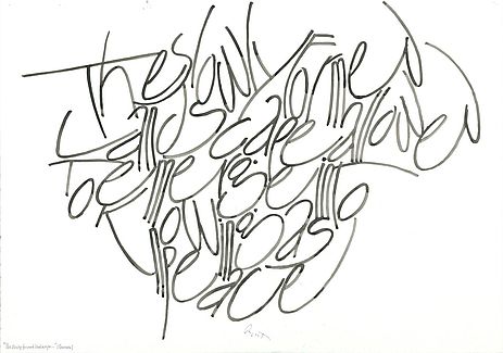 Hans Joachim Burgert, The slowly formed landscape, undatiert. Akademie der Künste, Berlin, Berliner Sammlung Kalligraphie, Burgert, Nr. 97. CC BY-NC-ND. Hans Joachim Burgert, The slowly formed landscape, undatiert. Akademie der Künste, Berlin, Berliner Sammlung Kalligraphie, Burgert, Nr. 97. CC BY-NC-ND.