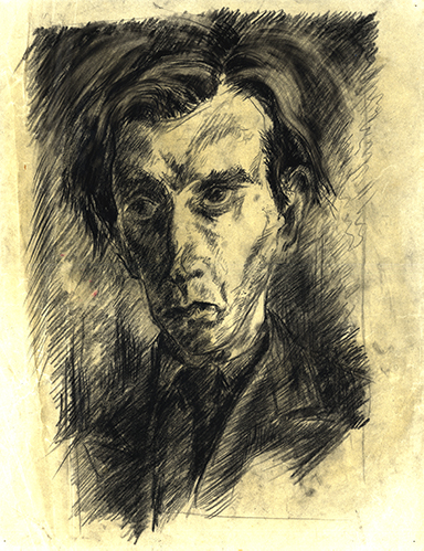 Ulrich Kessler, Selbstportrait, Kohlezeichnung, ohne Datum, Akademie der Künste, Berlin, Ulrich-Kessler-Archiv, Nr. 428. © F. Sargon. Ulrich Kessler, Selbstportrait, Kohlezeichnung, ohne Datum, Akademie der Künste, Berlin, Ulrich-Kessler-Archiv, Nr. 428. © F. Sargon.